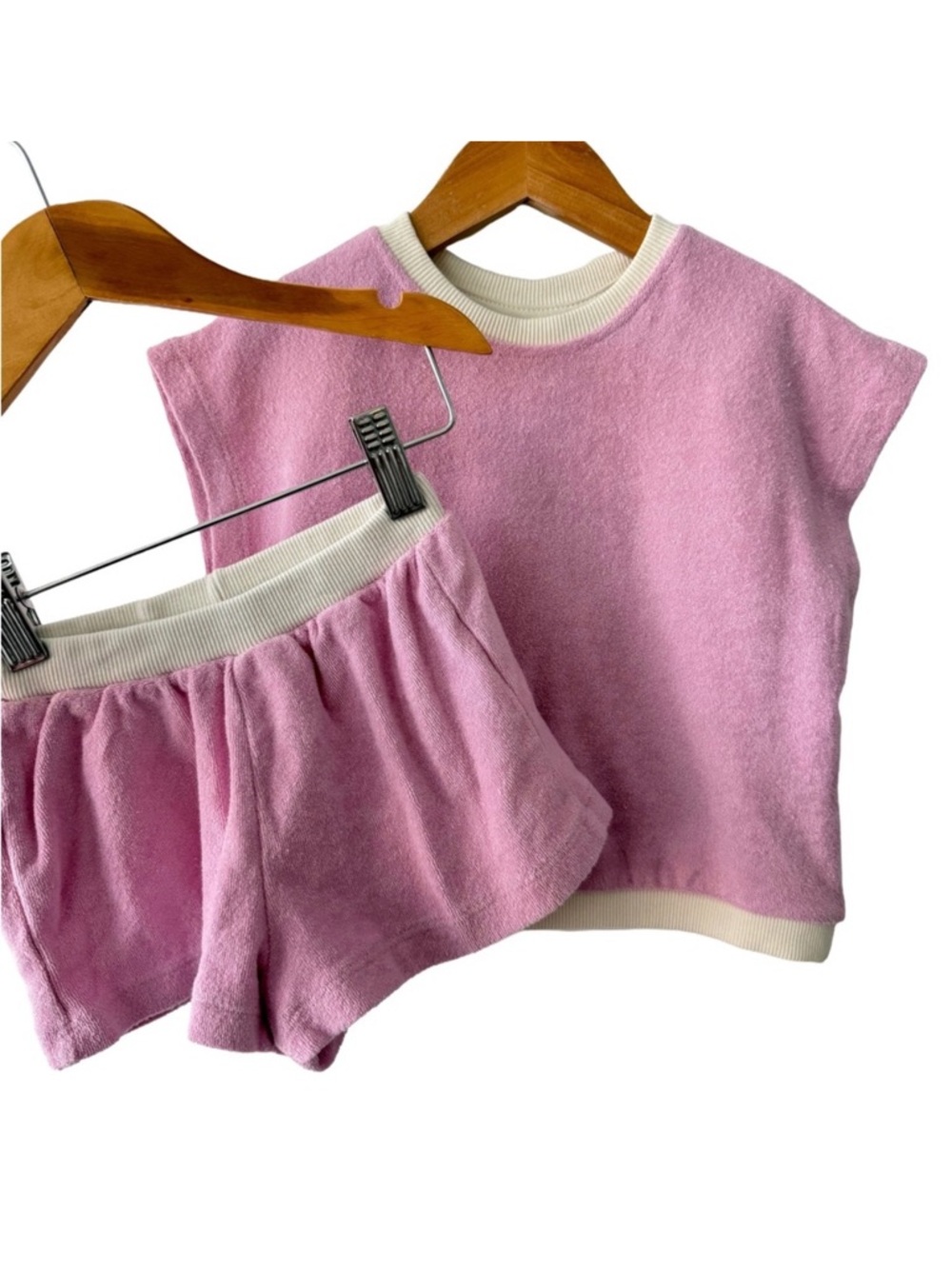 ✨3/$45✨Zara Soft Pink Terry Shirt & Shorts Matching Set 3 Years